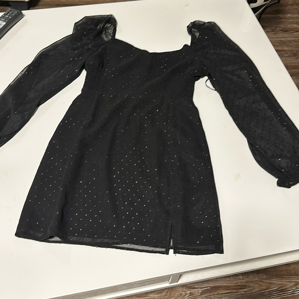 LEITH black, long sleeve mini dress